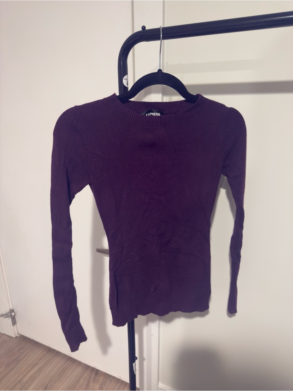 Express Long Sleeve Crewneck Top - Plum